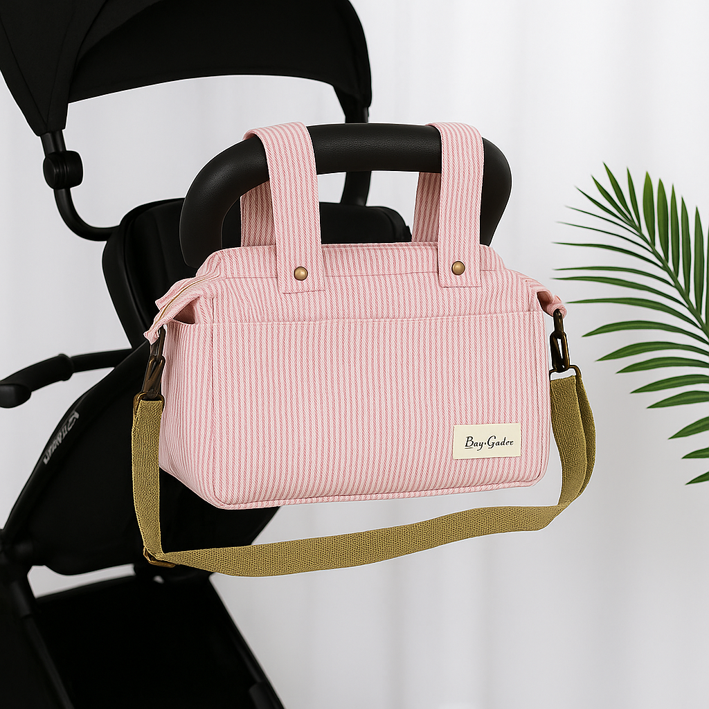 Organizador de cochecito de bebé – Algodón mini rayas