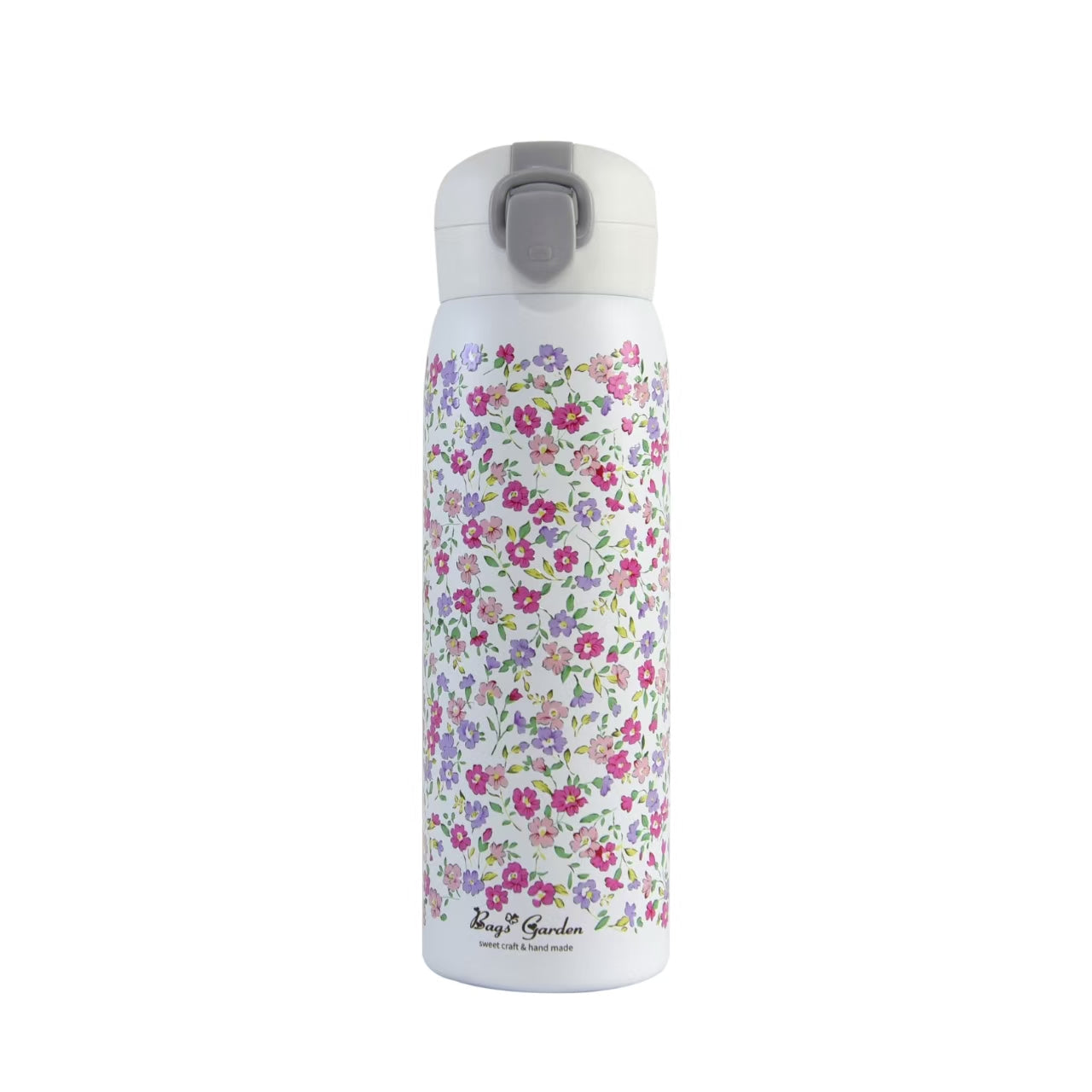 Botella Térmica Floral 500 ml con Pulsador y Cierre de Seguridad
