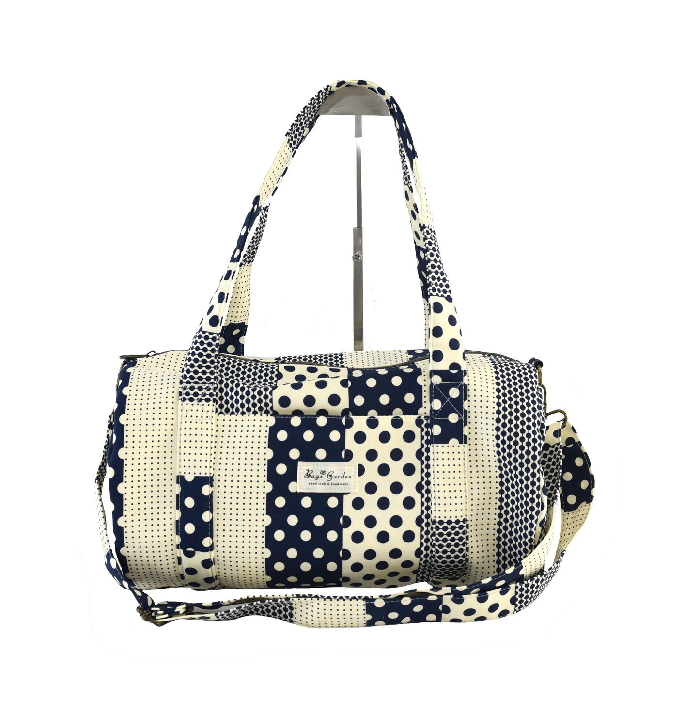 Bolso Barrel de Algodón Patch Lunares