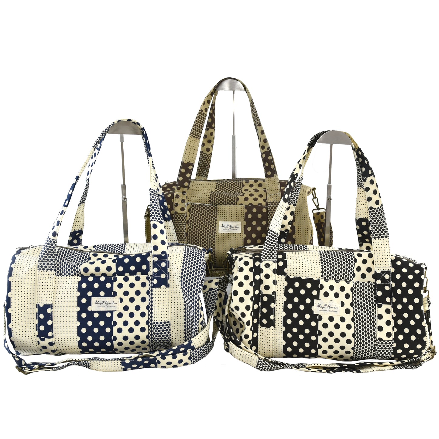 Bolso Barrel de Algodón Patch Lunares