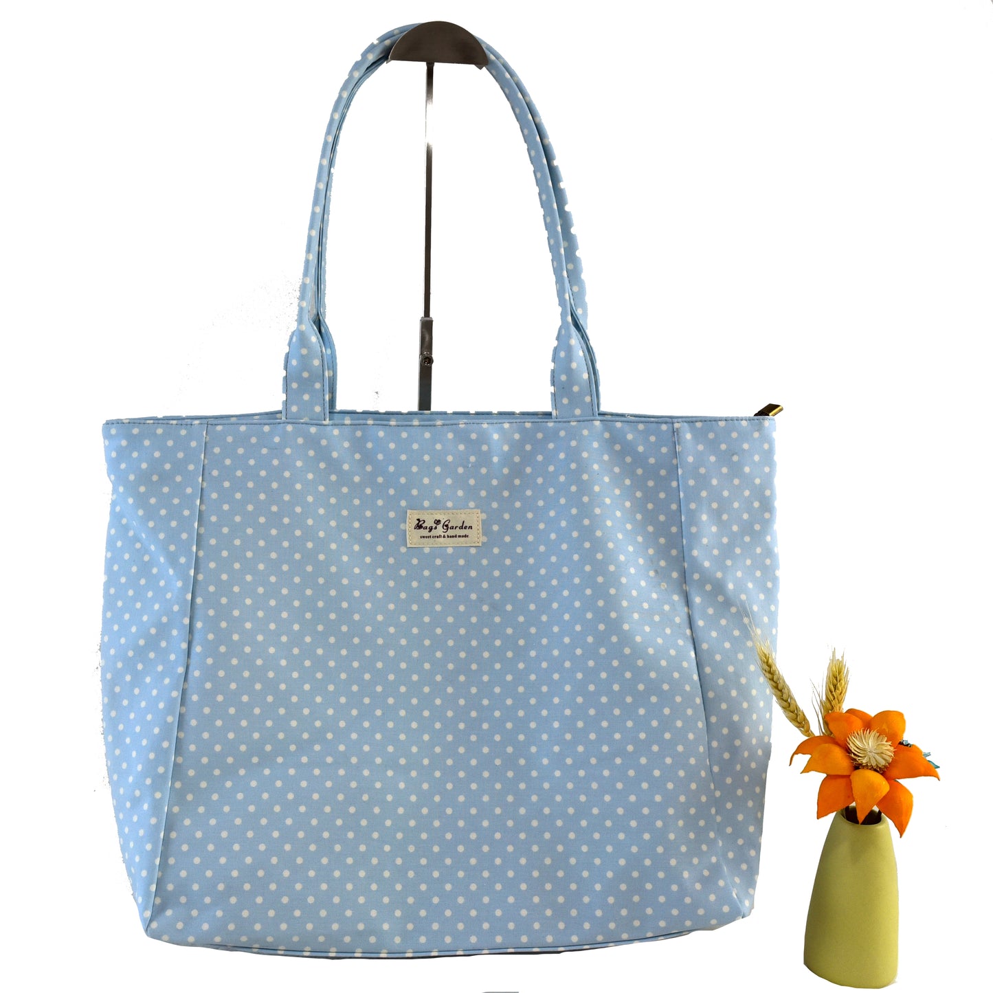 Bolso Tote de Algodón con Diseño de lunares