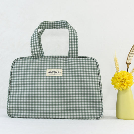 Bolso de Mano Rectangular Impermeable Vichy | Bolsa Multifuncional Viaje y Diario