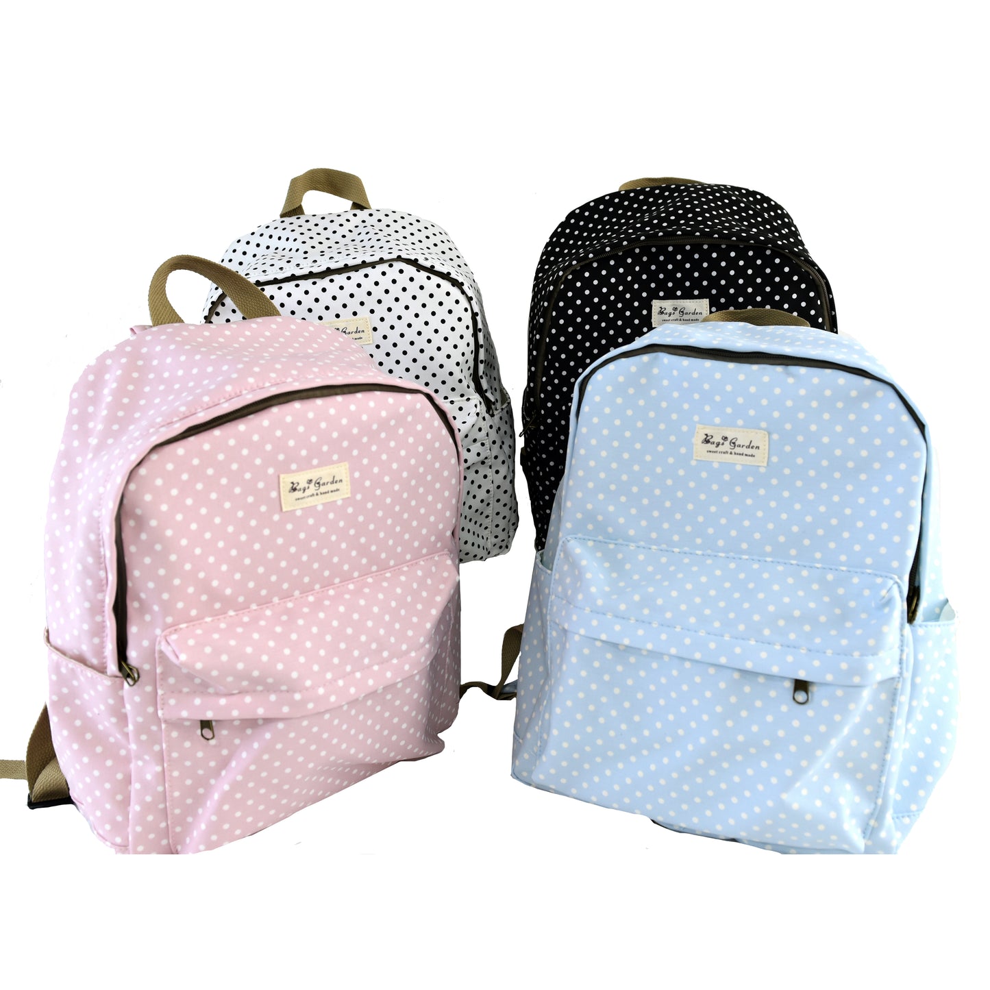 Cotton backpack with polka dots