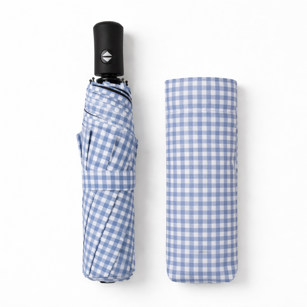 Paraguas Plegable Automático Impermeable Vichy | Paraguas Compacto de Viaje