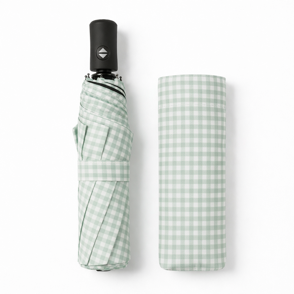 Paraguas Plegable Automático Impermeable Vichy | Paraguas Compacto de Viaje