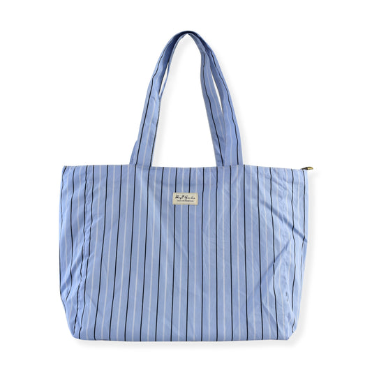 Bolso Playa Grande de Algodón con Rayas Finas