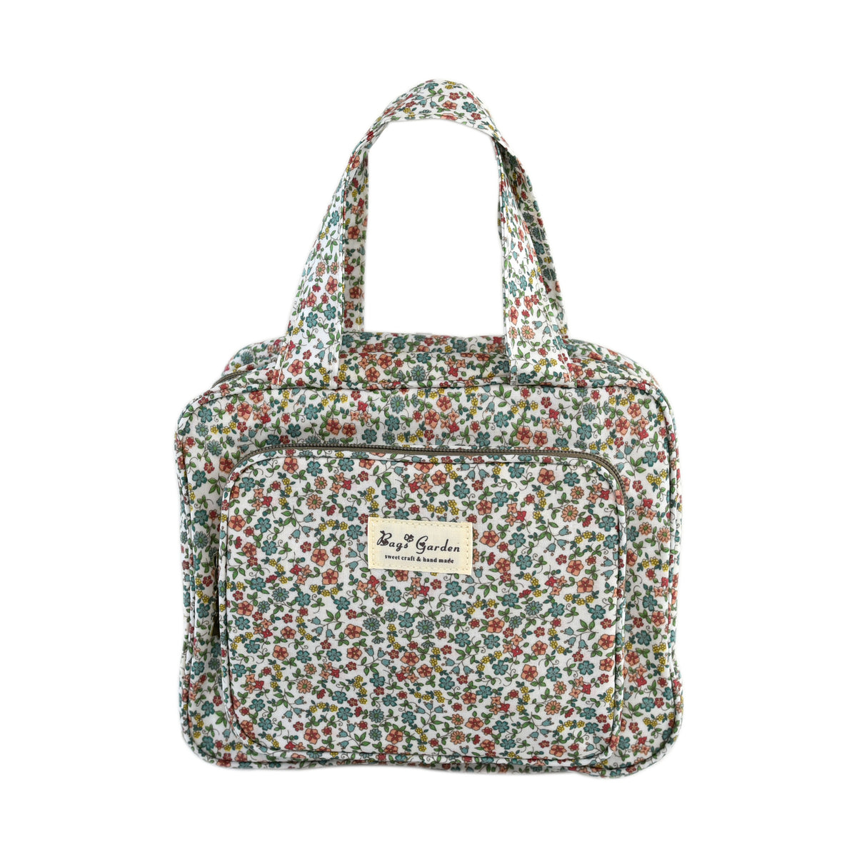 Neceser Colgante Floral Impermeable con Gancho, Compartimentos y Cremalleras para Viaje