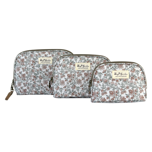Set de 3 Neceseres Impermeables con Flores | Bolsas de Aseo y Maquillaje Multiusos para Viaje