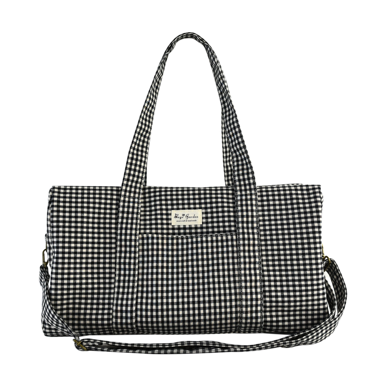 Bolso Barrel de Algodón Vichy con Asa y Bandolera
