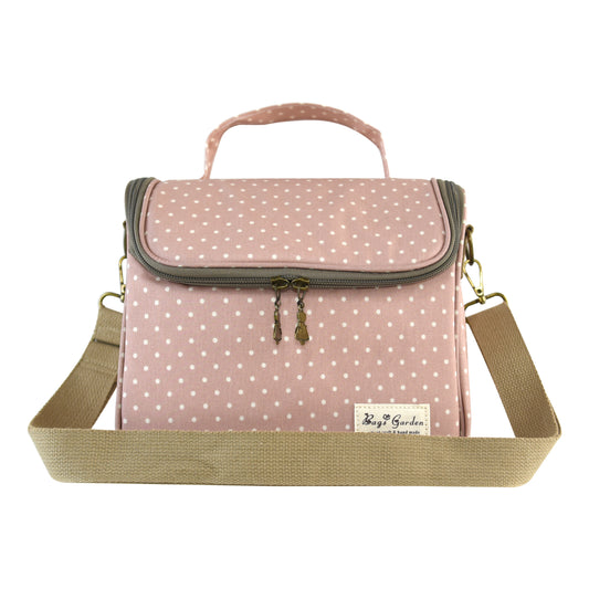 Bolso nevera de lunares con asa y correa extraíble