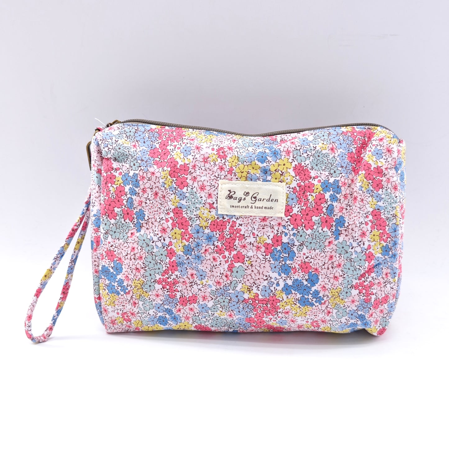 Neceser grande de algodón floral