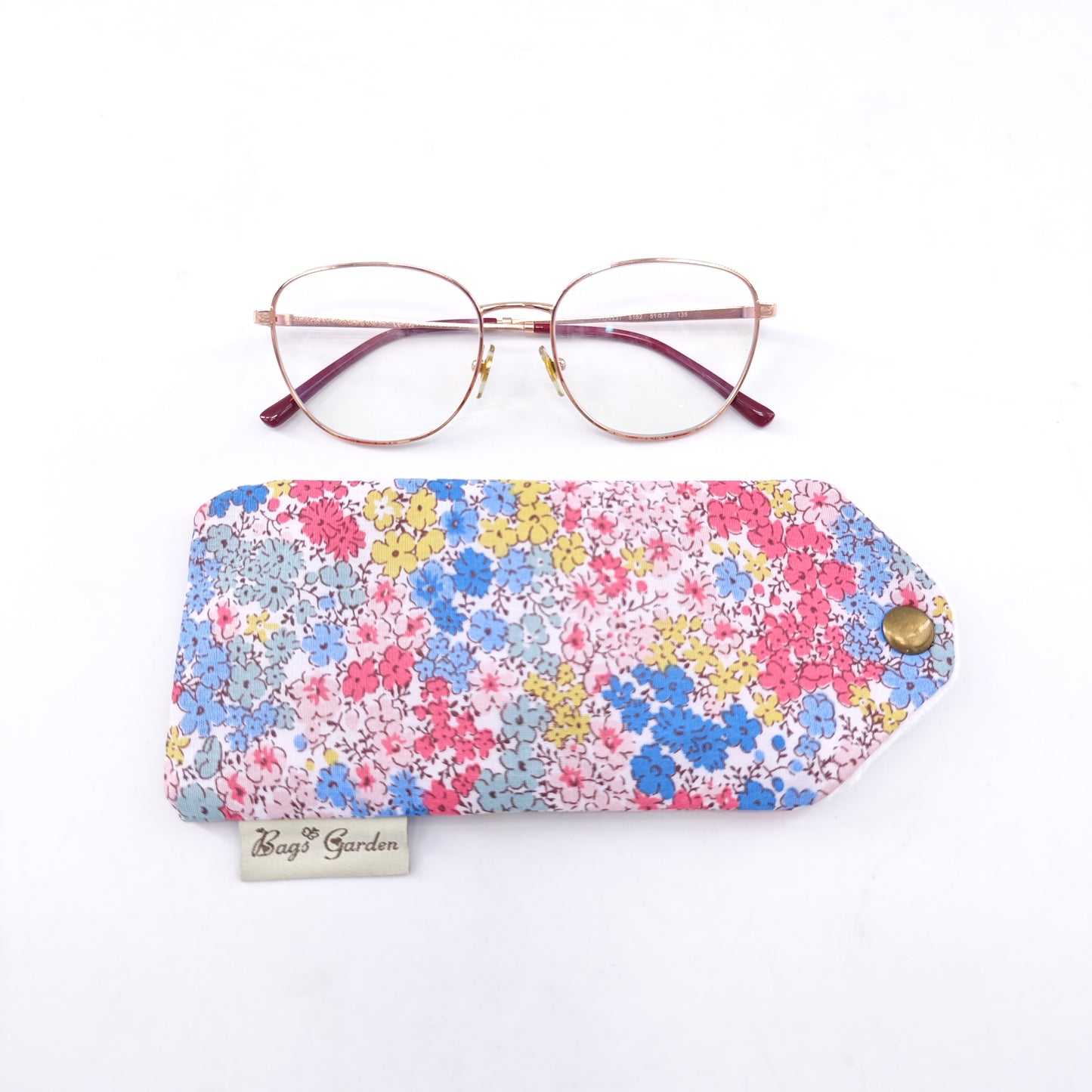 Funda de gafas de algodón con estampado floral