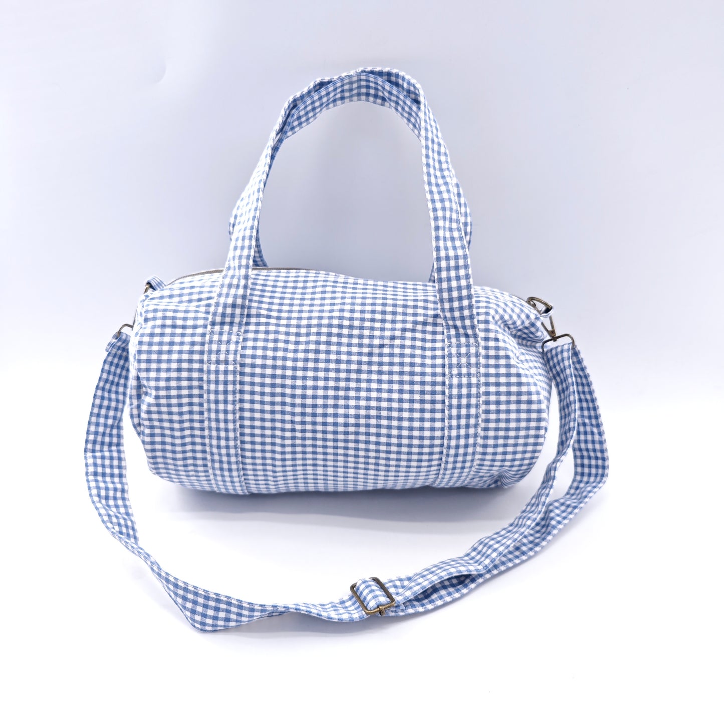 Vichy cotton barrel bag