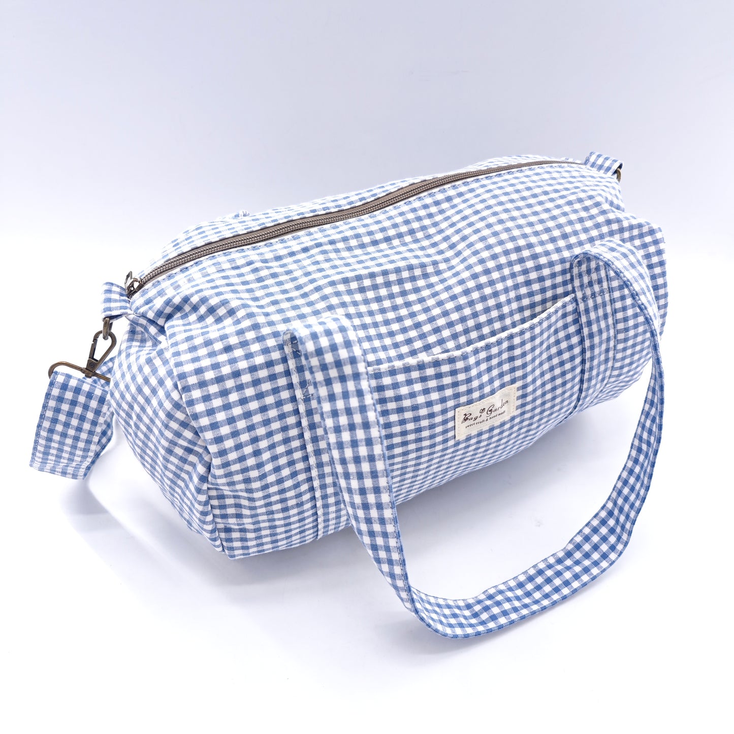 Vichy cotton barrel bag