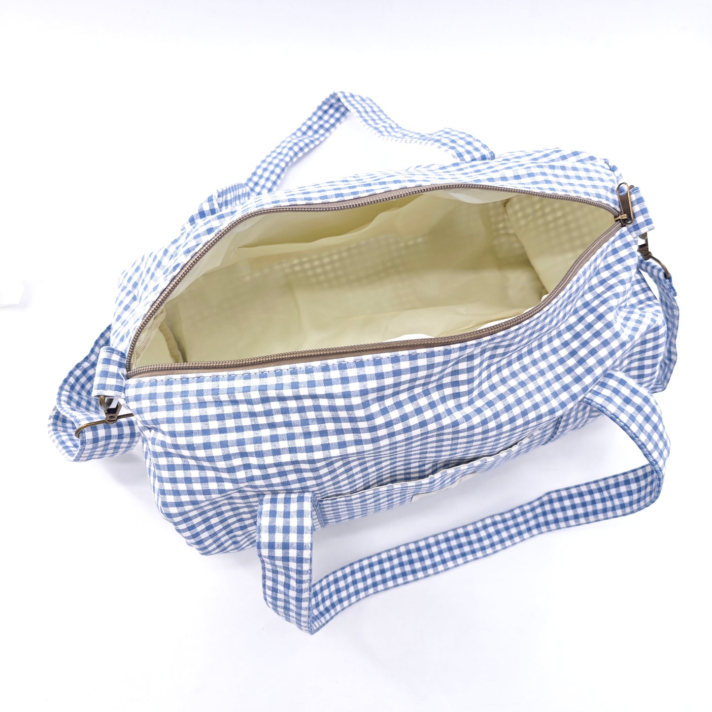 Vichy cotton barrel bag