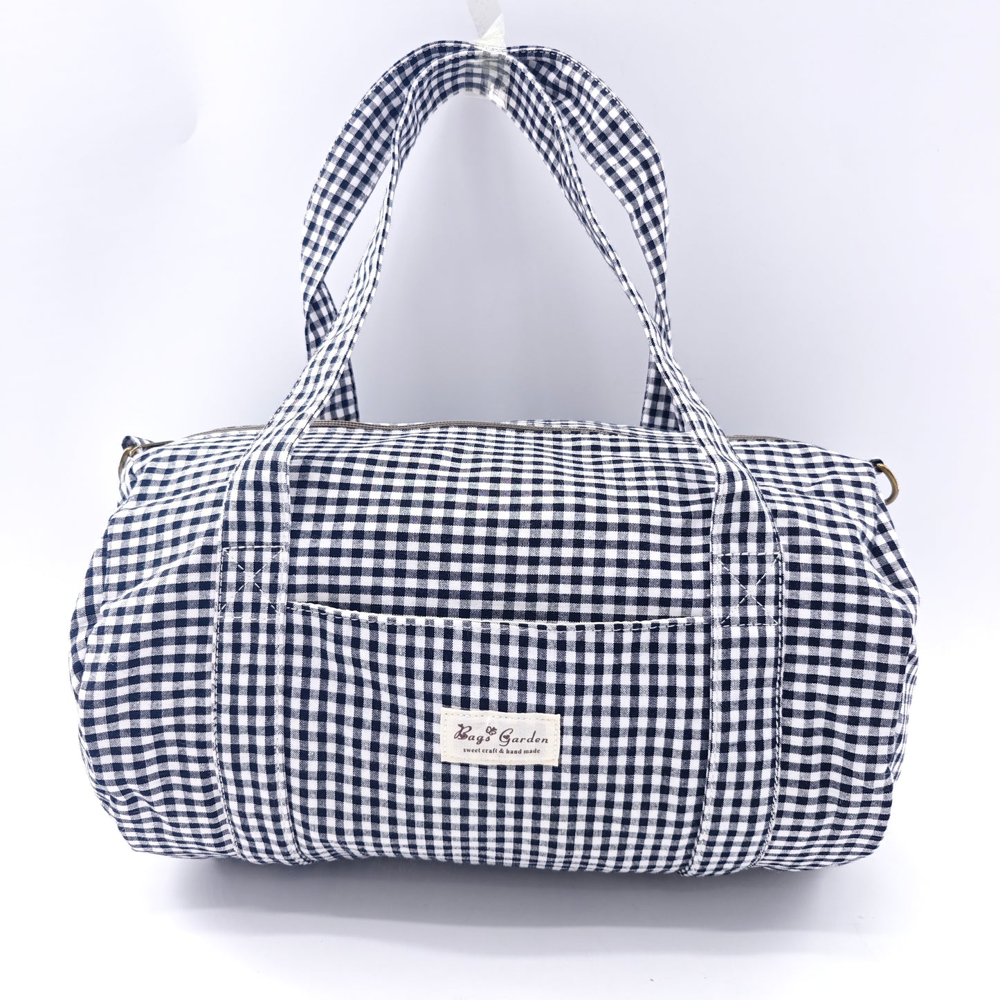 Vichy cotton barrel bag