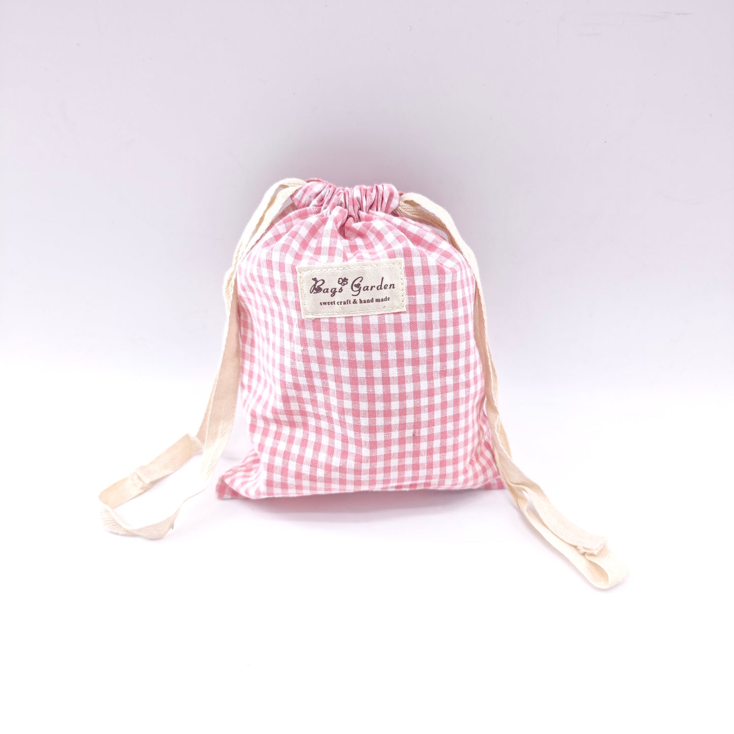 Bolsa grande con cordón de algodón Vichy