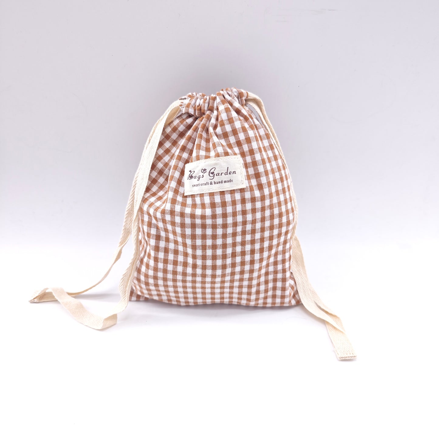 Bolsa grande con cordón de algodón Vichy