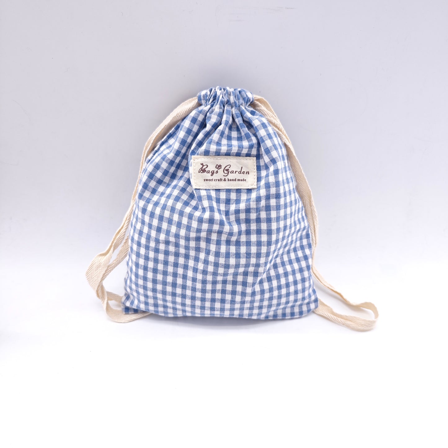 Bolsa grande con cordón de algodón Vichy