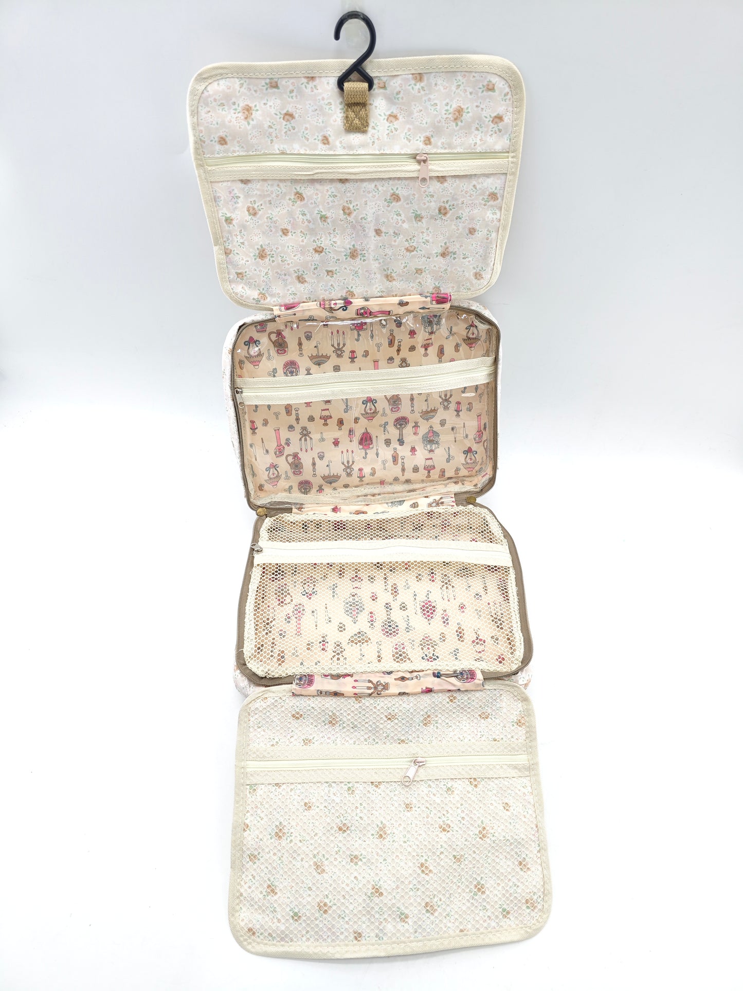 Large waterproof hanging flower toiletry bag