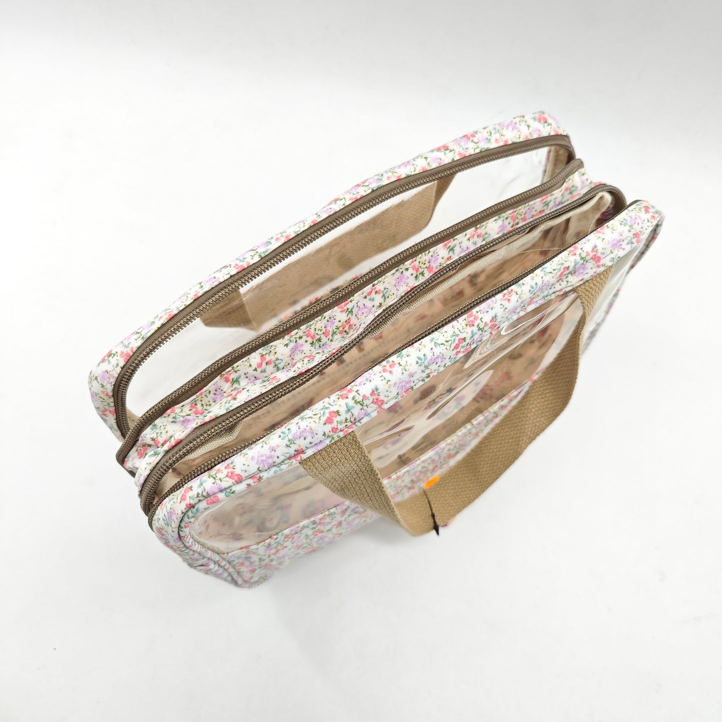 Large transparent waterproof flower toiletry bag