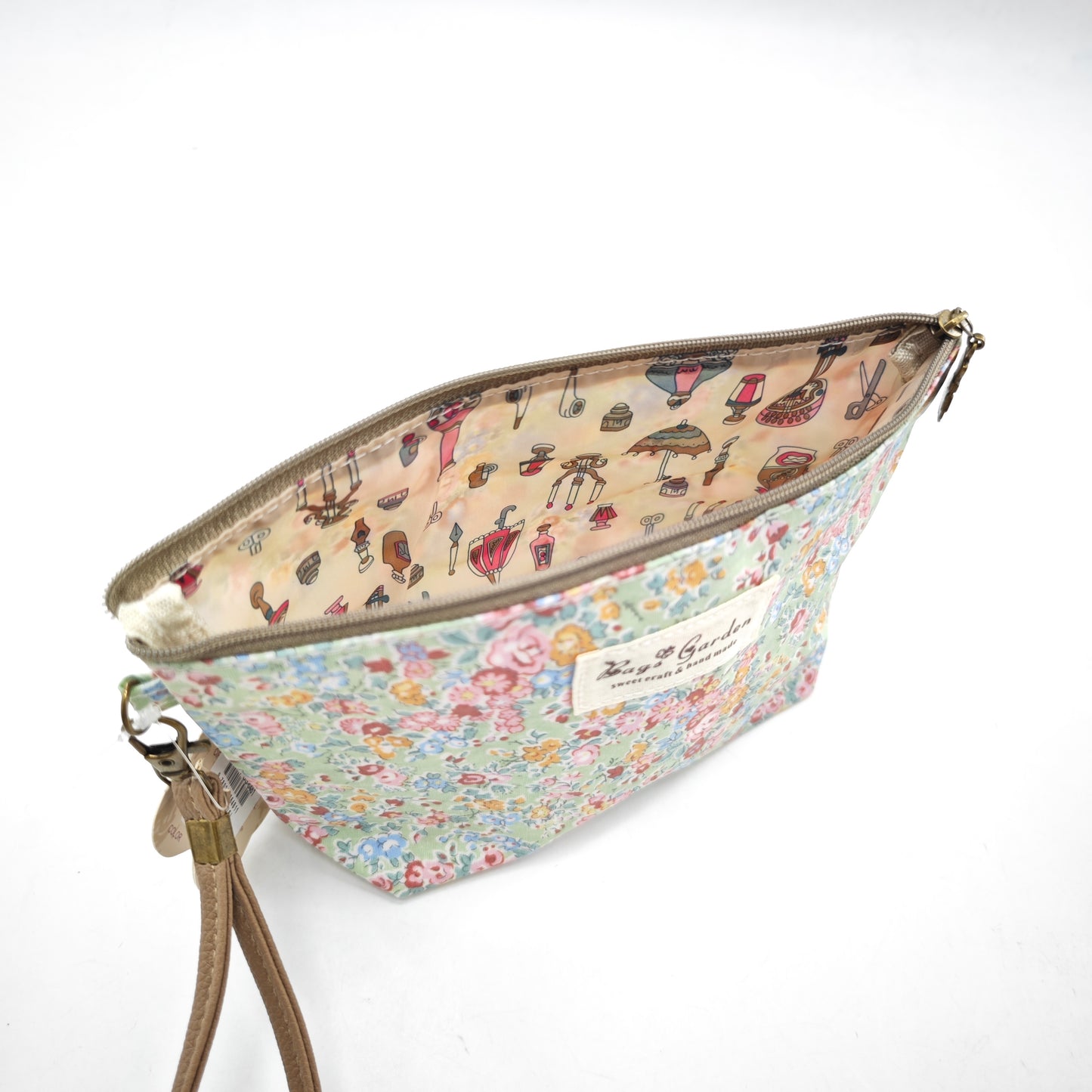 Neceser pequeño impermeable con flores