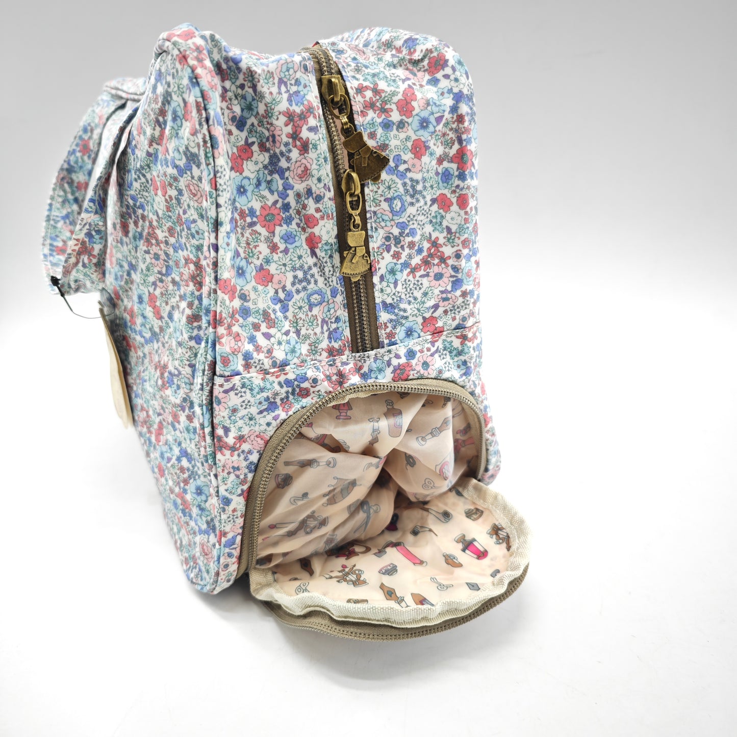 Bolso de viaje impermeable con flores – formato rectangular