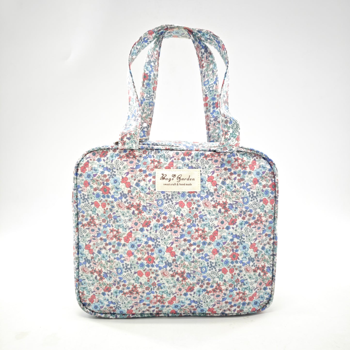 Bolso de mano impermeable con flores – formato cuadrado