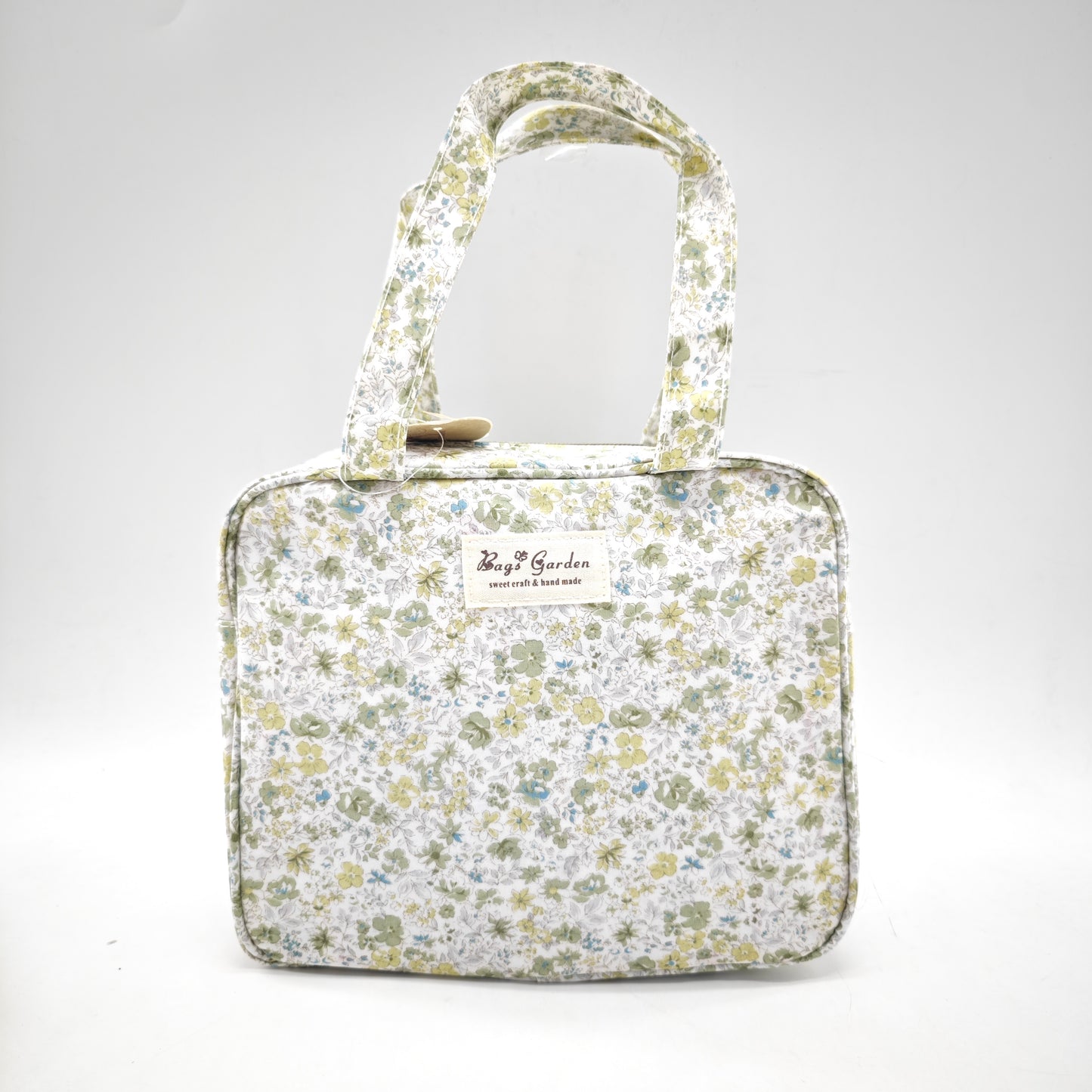 Bolso de mano impermeable con flores – formato cuadrado