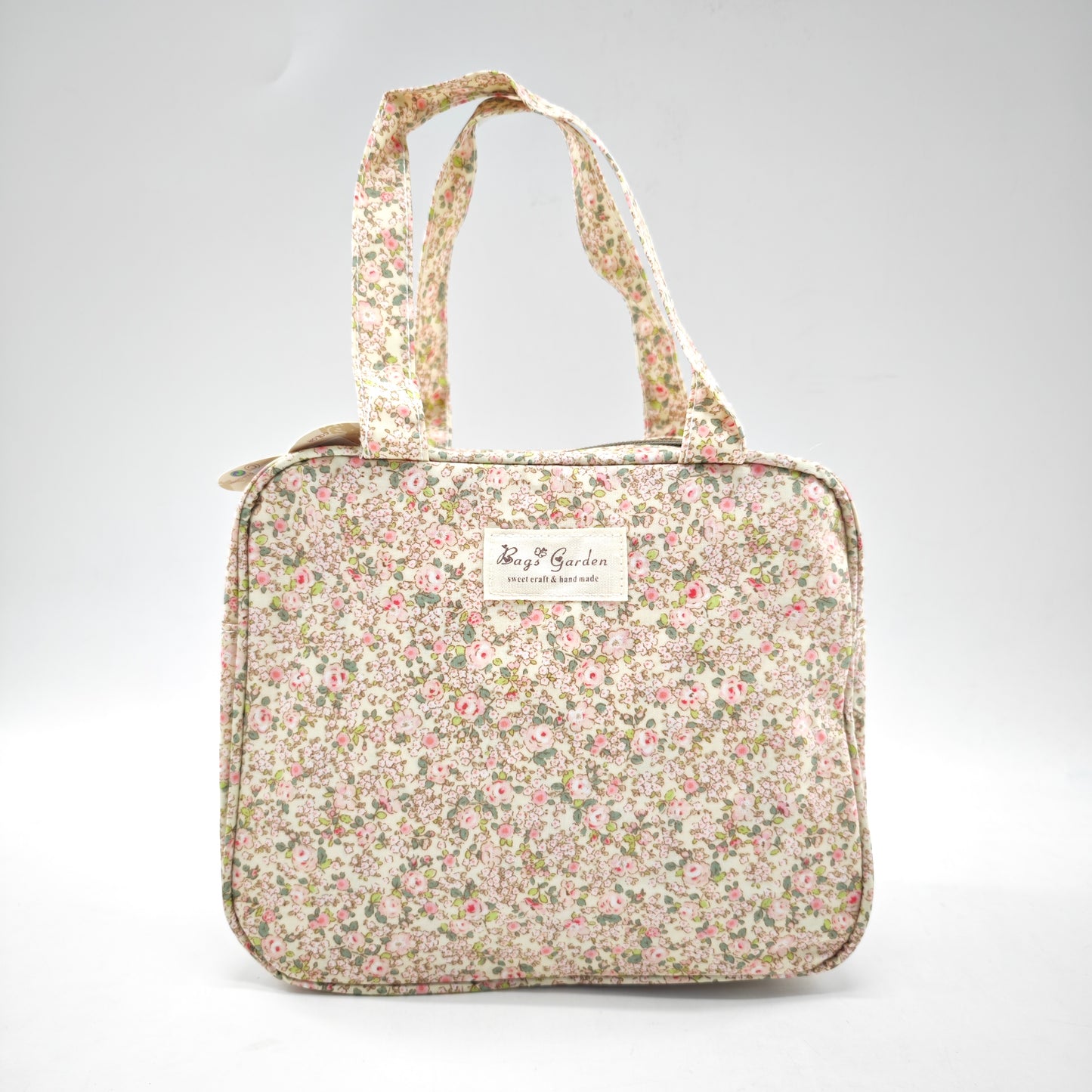 Bolso de mano impermeable con flores – formato cuadrado