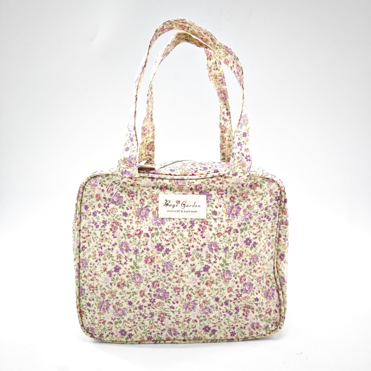 Bolso de mano impermeable con flores – formato cuadrado