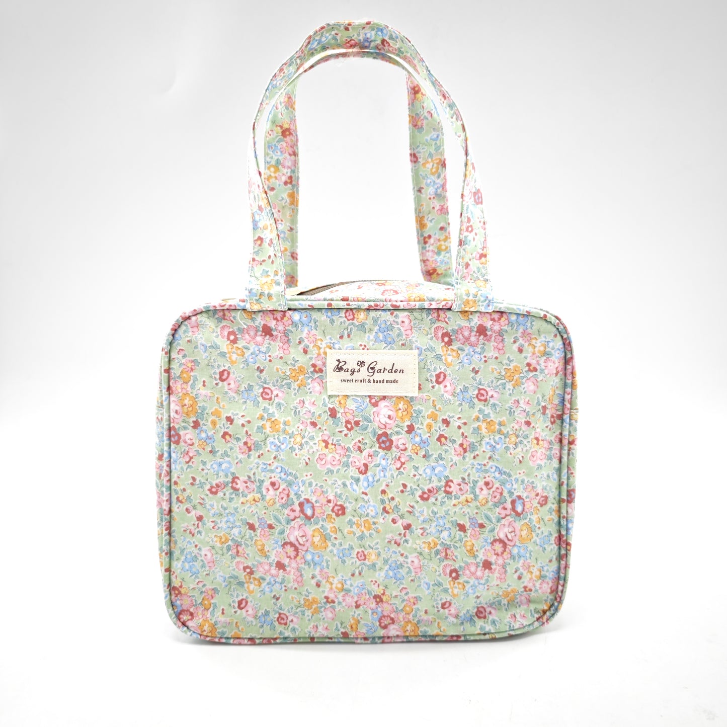 Bolso de mano impermeable con flores – formato cuadrado