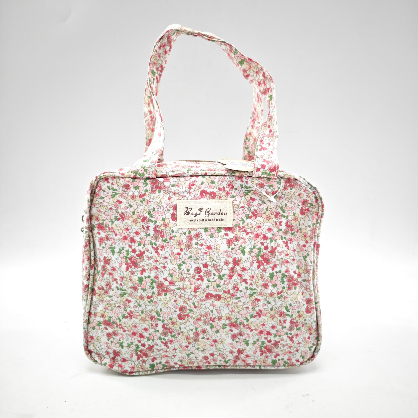 Bolso de mano impermeable con flores – formato cuadrado