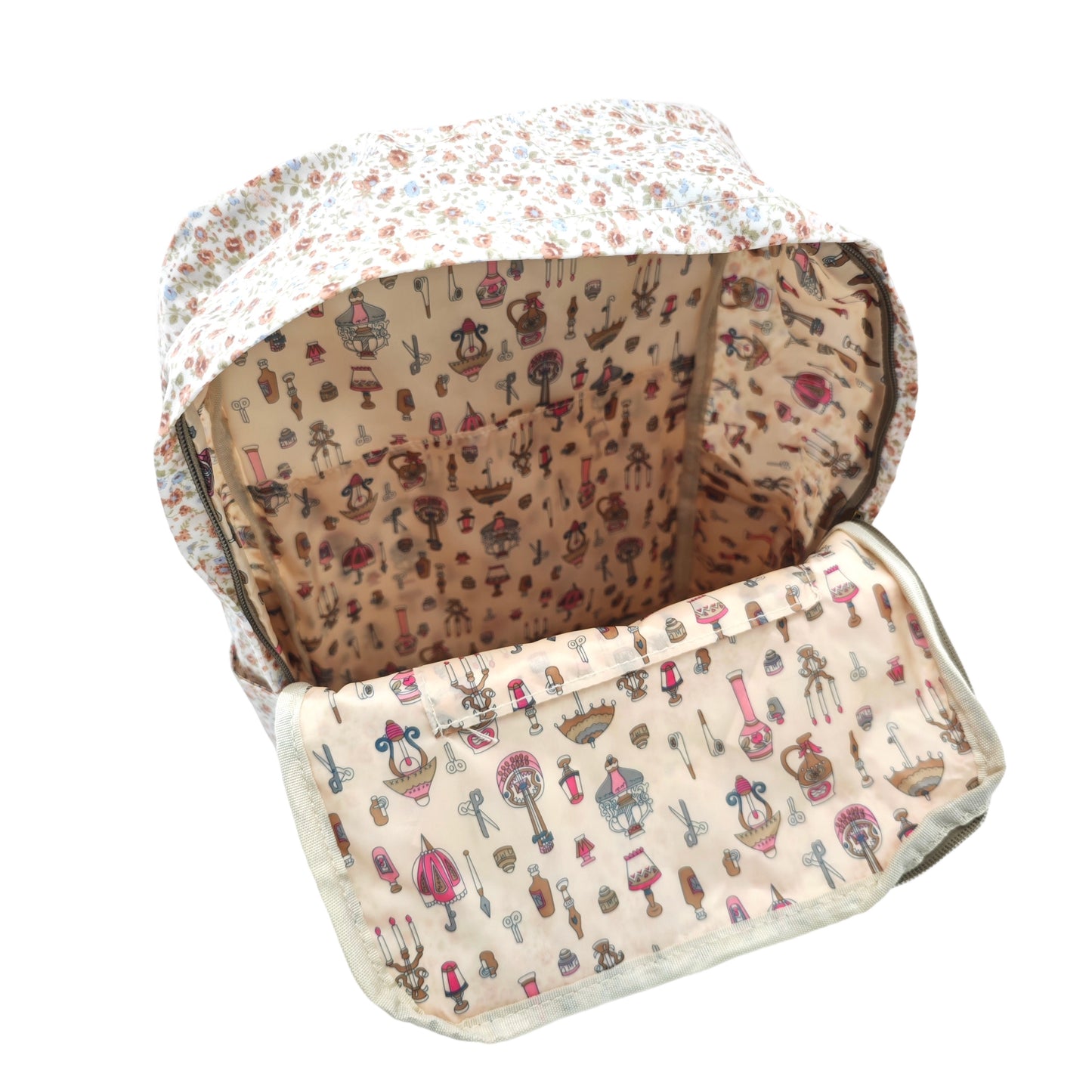 Mochila doble asa Impermeable con flores para mamás y uso diario