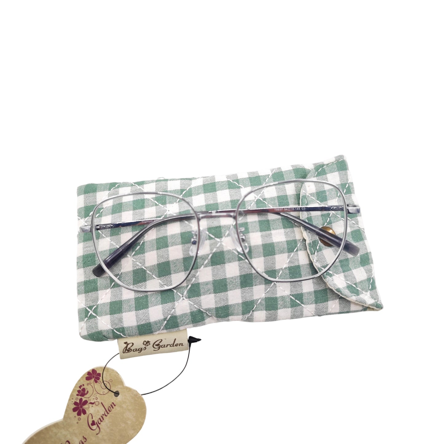 Funda de Gafas de Algodón Acolchada con Vichy Grande