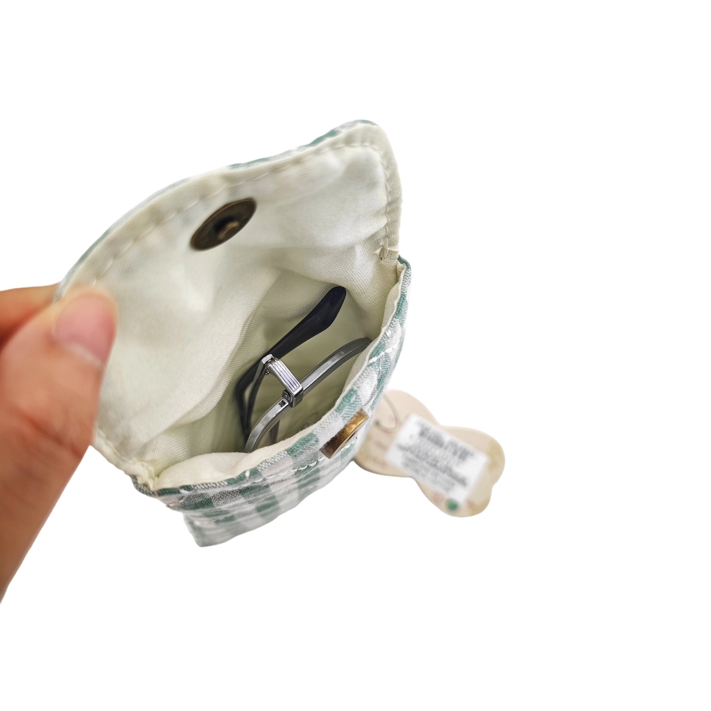 Funda de Gafas de Algodón Acolchada con Vichy Grande