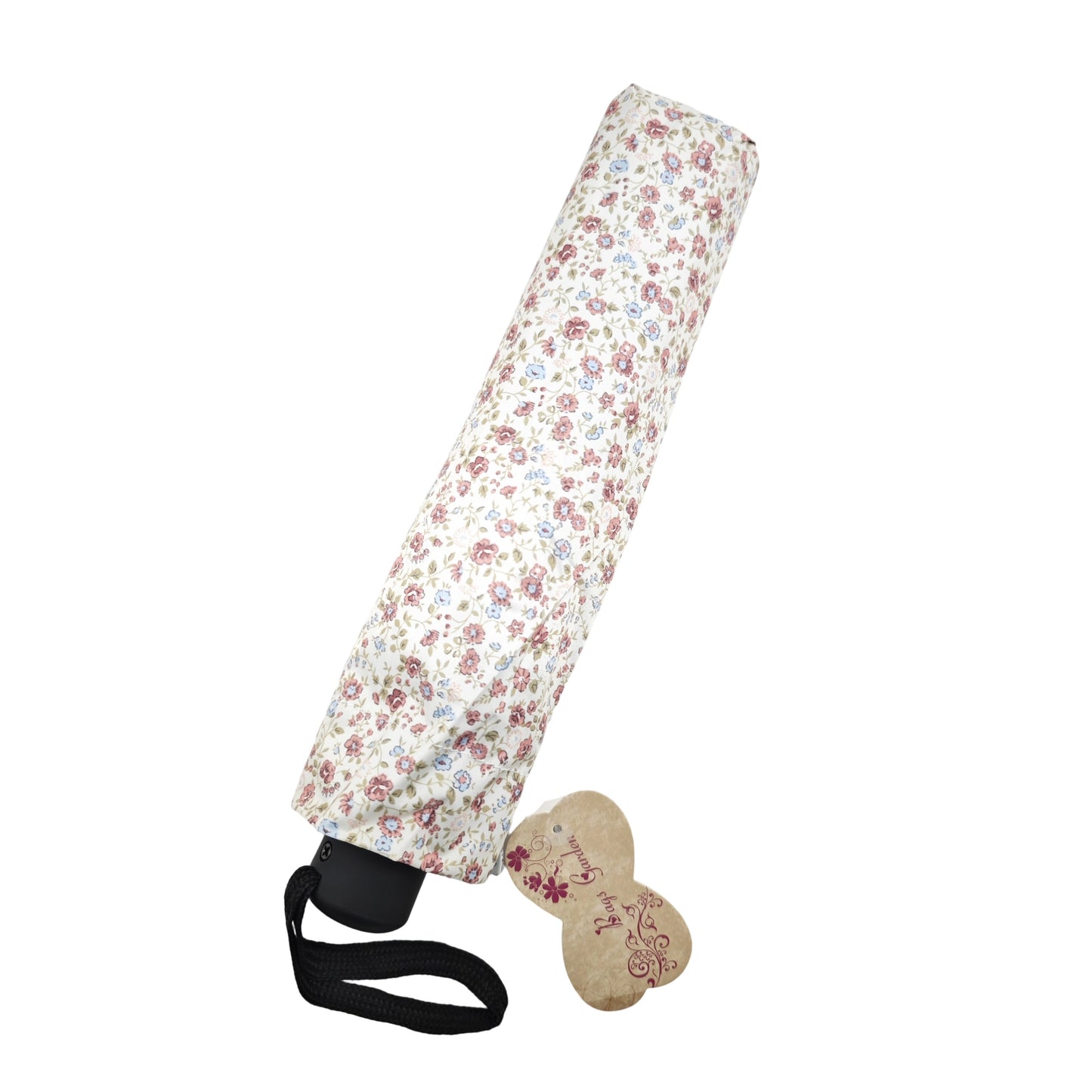 Paraguas Plegable Automático Floral – Protección Solar e Impermeable|Burdeos floral