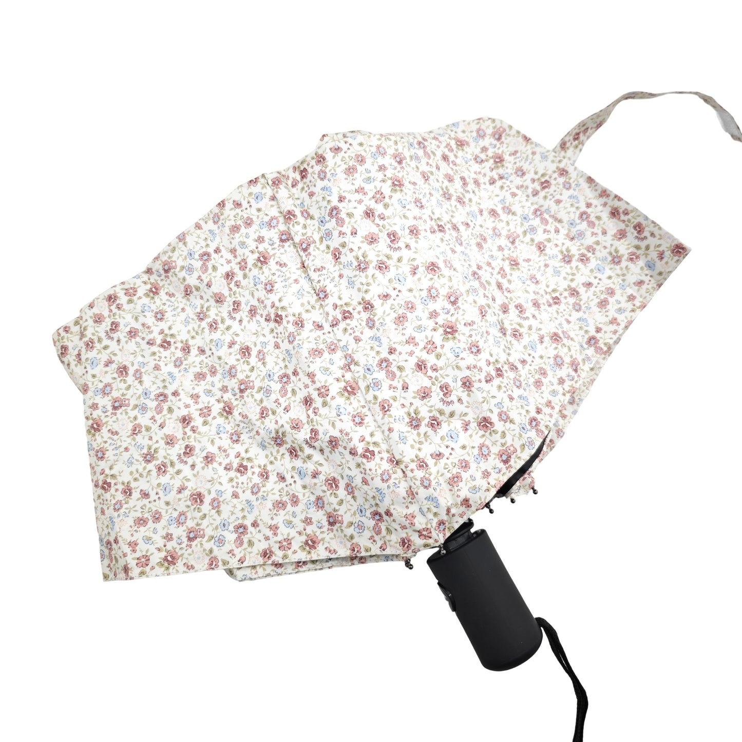 Paraguas Plegable Automático Floral – Protección Solar e Impermeable|Burdeos floral