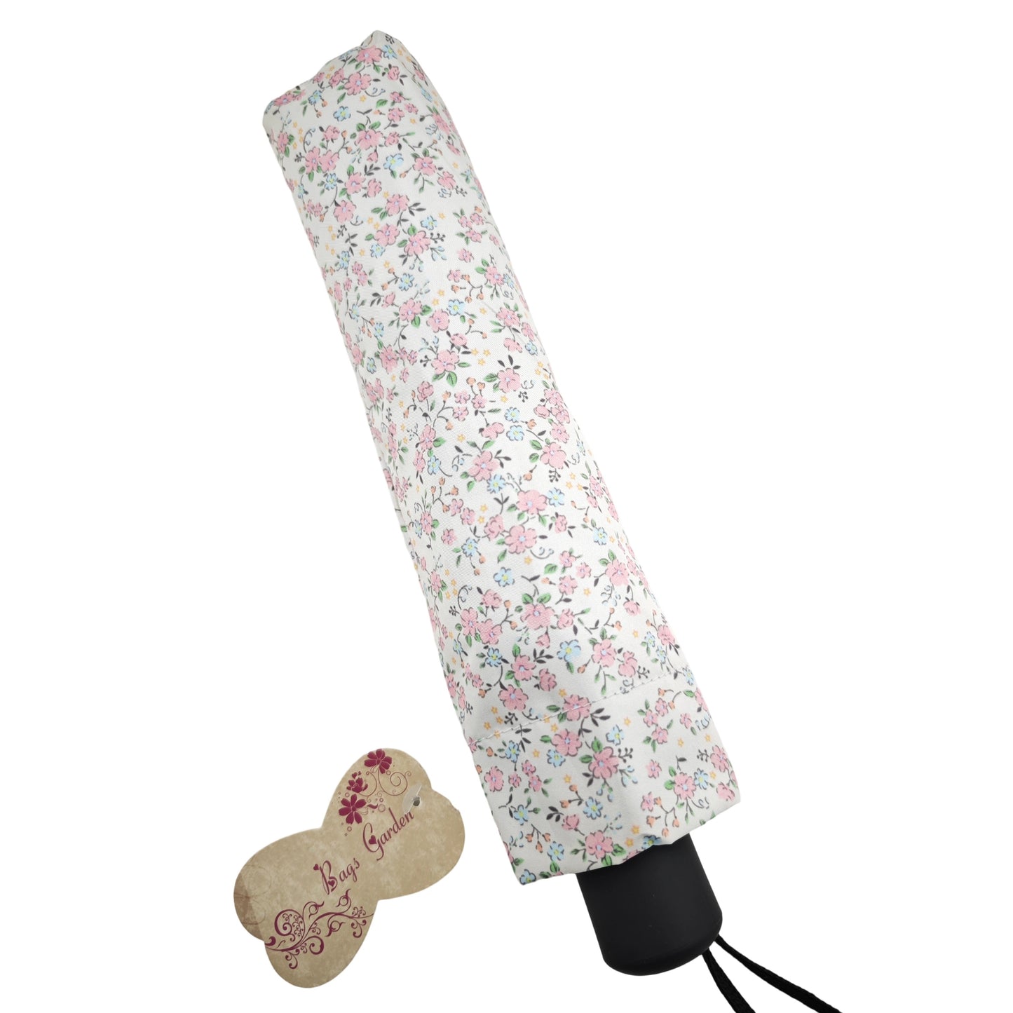 Paraguas Plegable Automático Floral – Protección Solar e Impermeable|Rosa lila floral