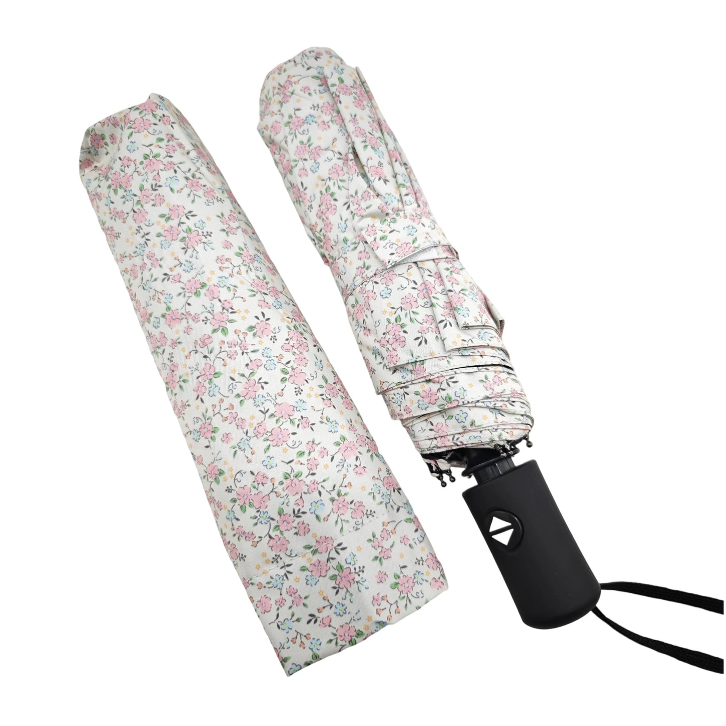 Paraguas Plegable Automático Floral – Protección Solar e Impermeable|Rosa lila floral
