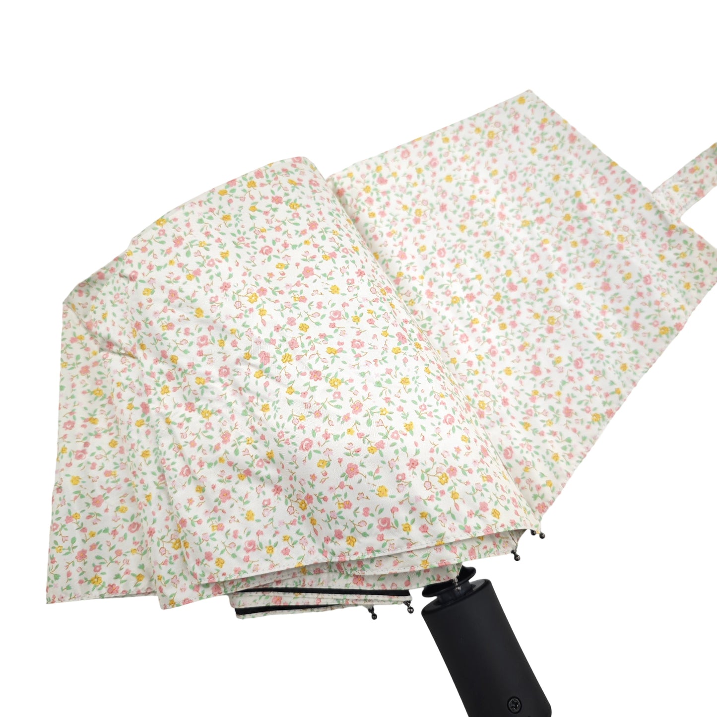 Paraguas Plegable Automático Floral – Protección Solar e Impermeable|Rosa coral floral