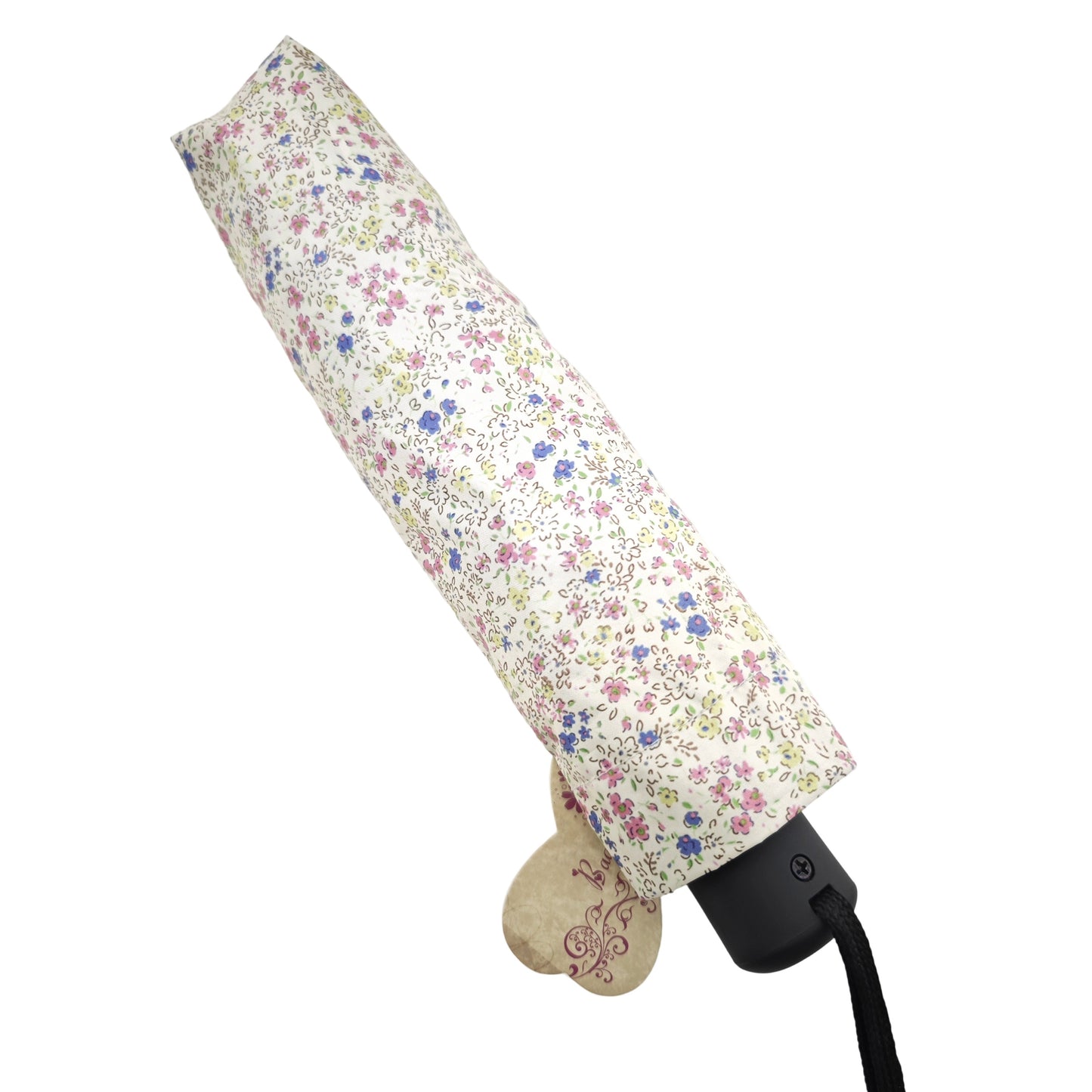 Paraguas Plegable Automático Floral – Protección Solar e Impermeable | Morado azul floral