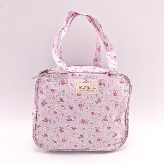 Bolso de mano impermeable con flores – formato cuadrado