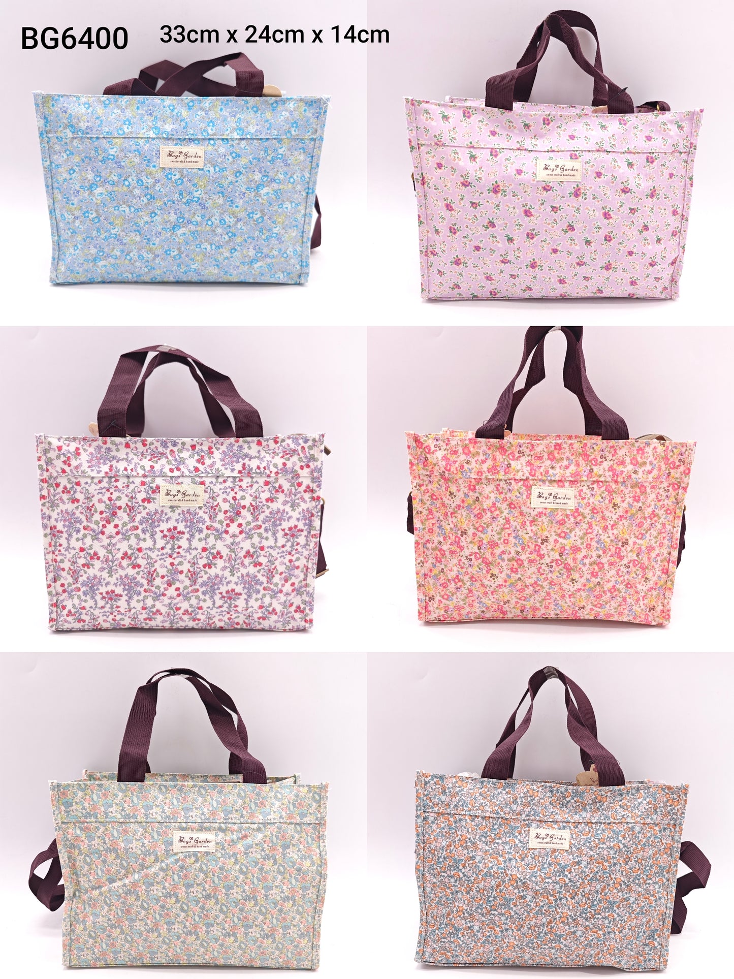 Bolso tote impermeable con estampado floral