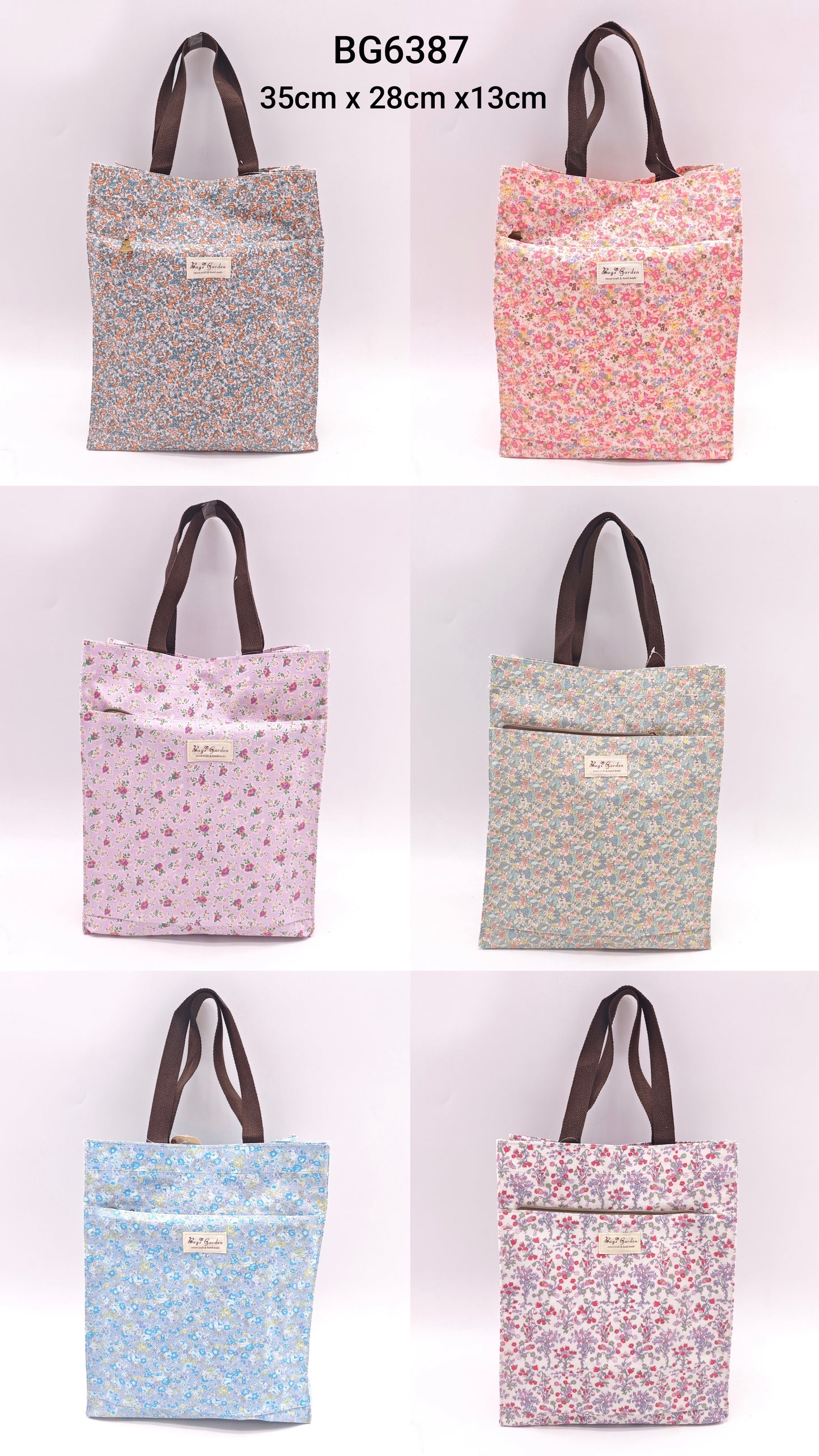 Bolso de mano grande impermeable floral