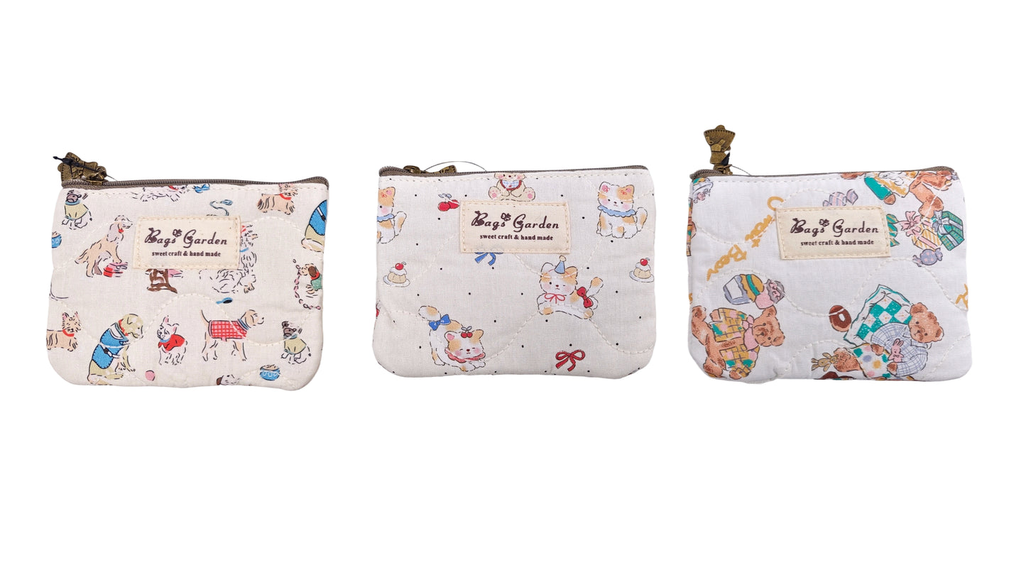 Monedero Acolchado de Algodón – Cartoon Friends