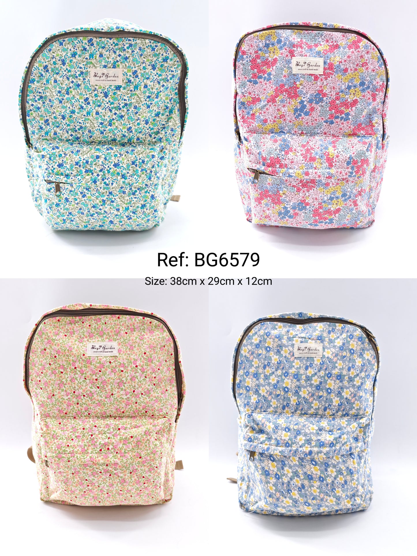 Mochila de algodón floral