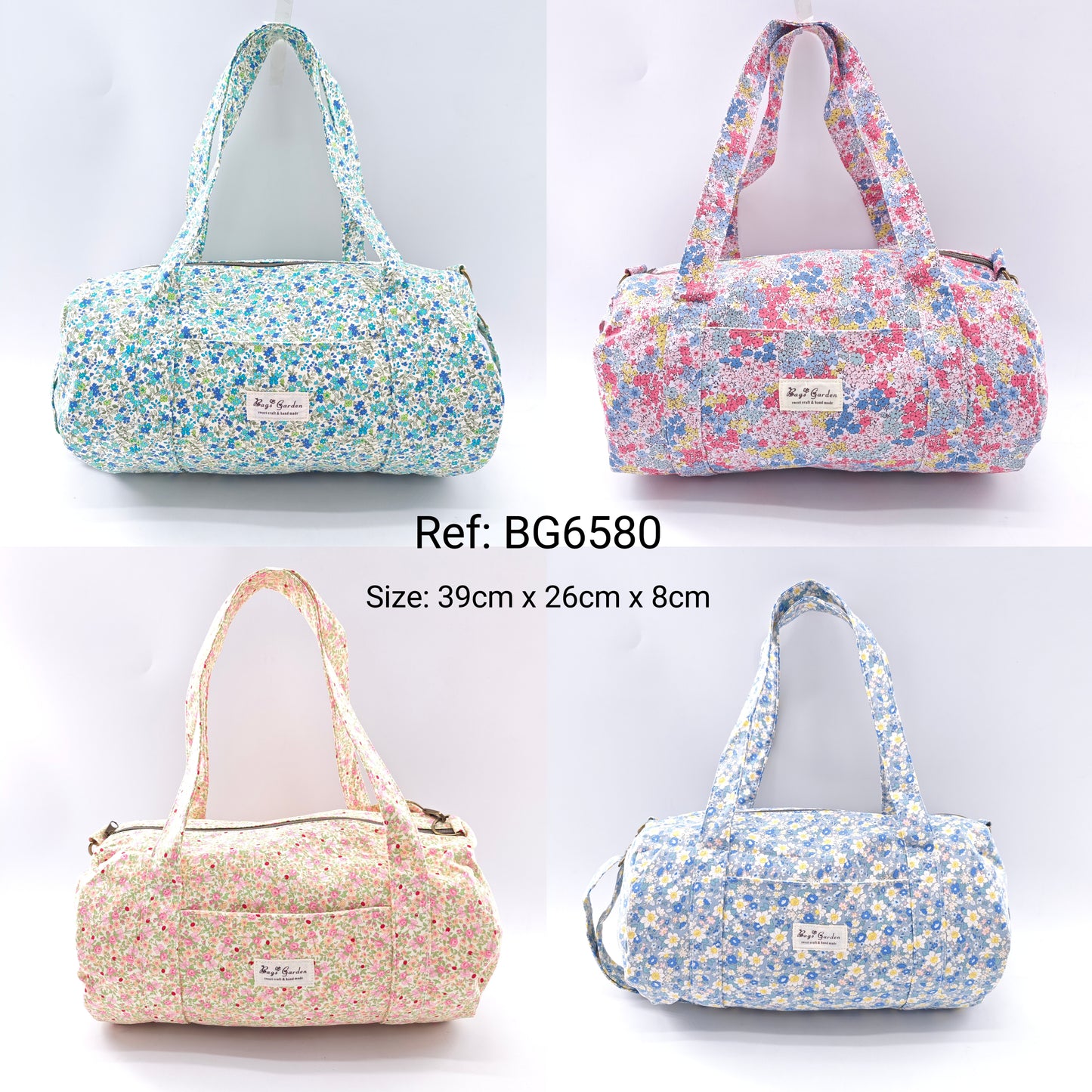 Bolso barrel de algodón floral