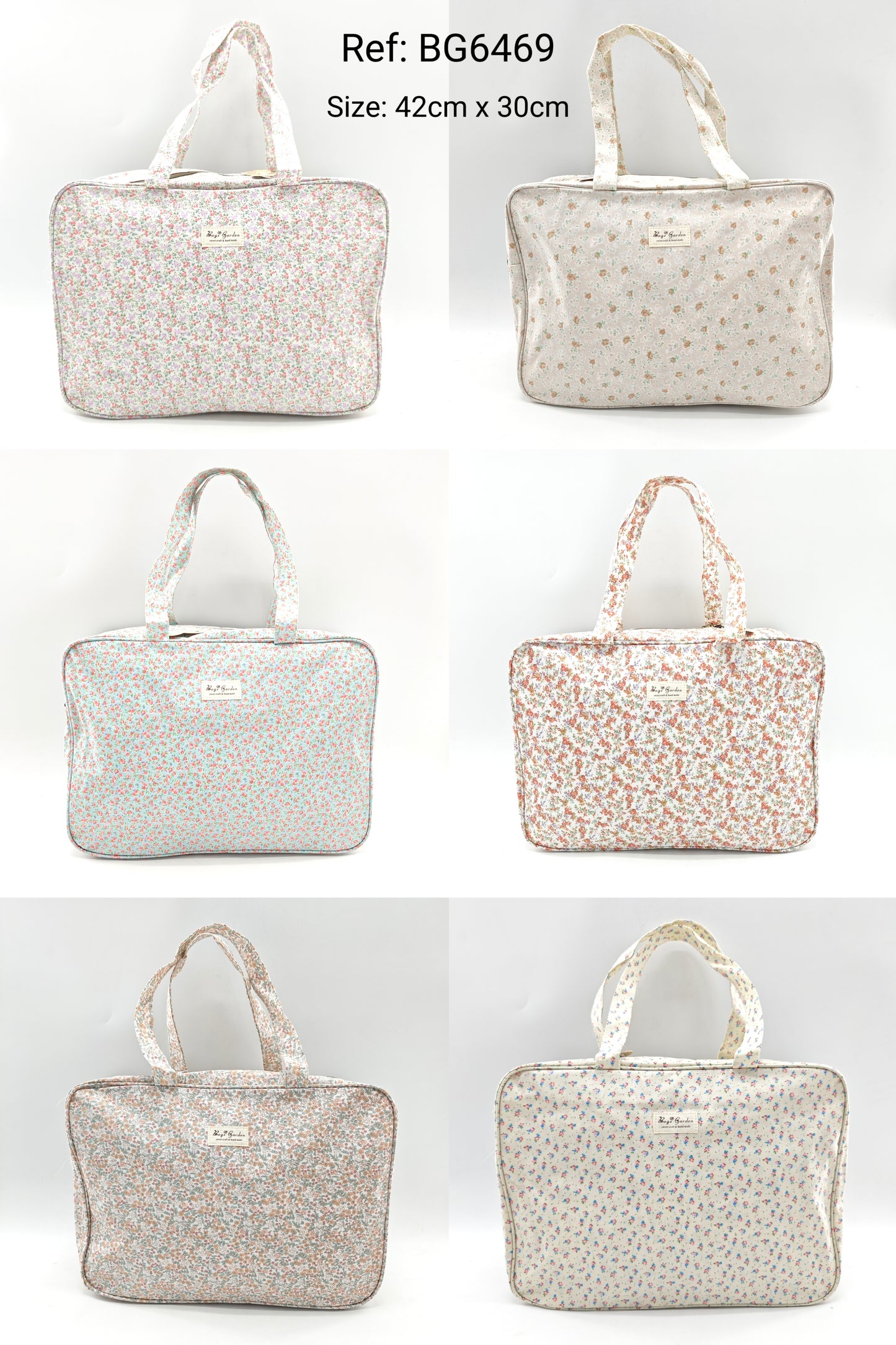 Large waterproof floral suitcase