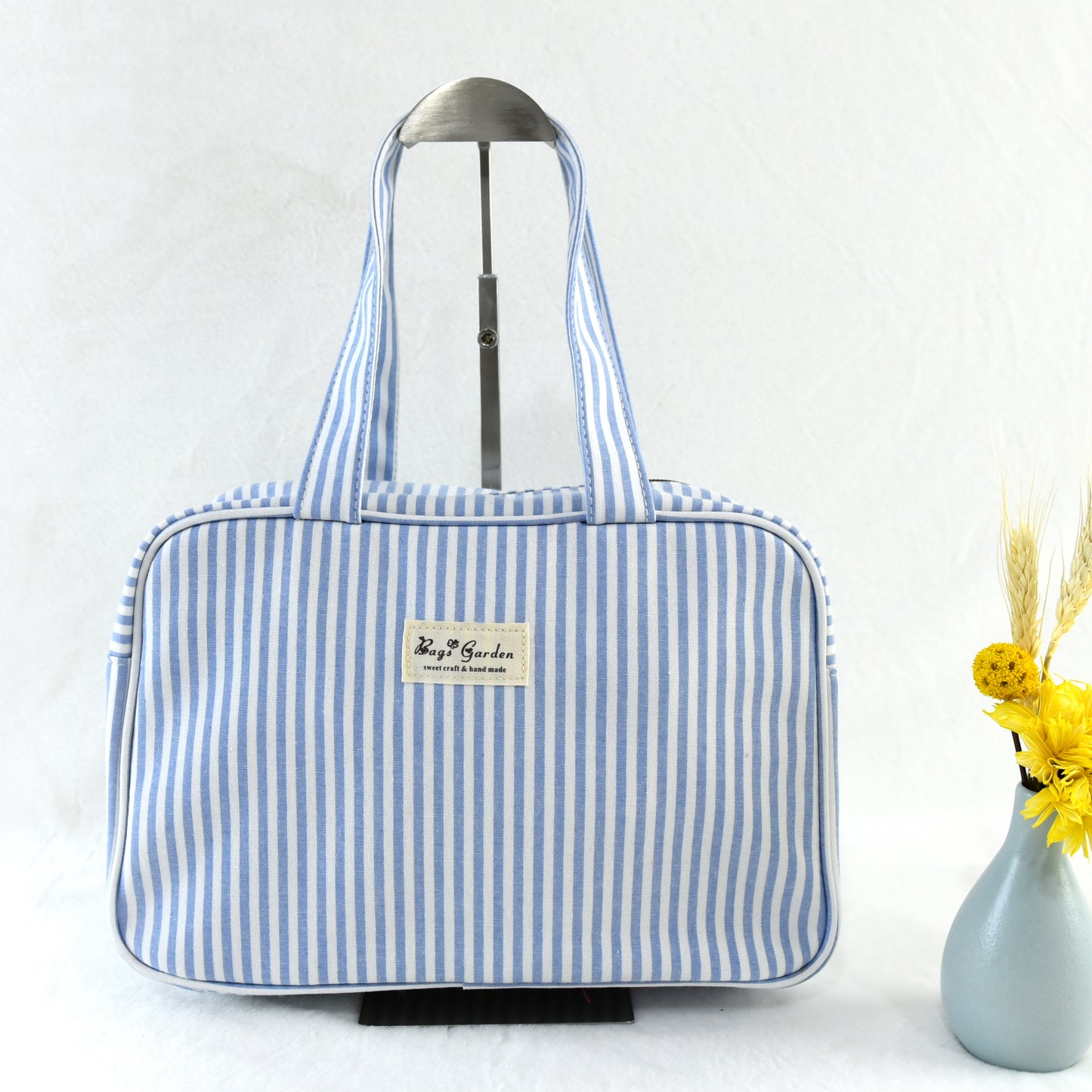 Bolso de mano de algodón rayas
